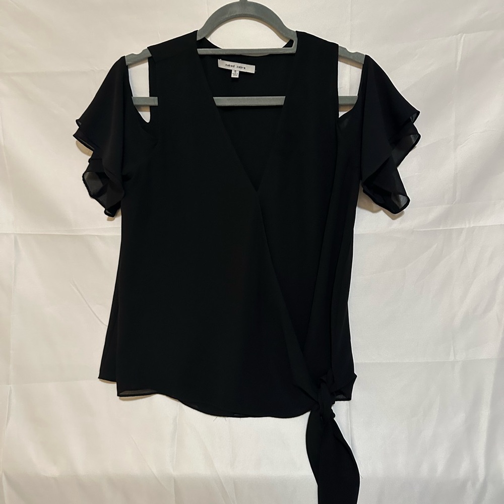 Naked Zebra | Size S |Elegant Black Women's Top
